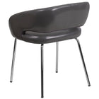 Flash Furniture Fusion Series Contemporary Leather Side Reception Chair - Grey-CA117 Fire Retardant Foam