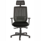 Nightingale Bless Mesh Back With Headrest & Upholstered Seat Chair - Black-Translucent patterned weave, responsive mesh back creates a contoured shape that provides perfect support for all users automatically