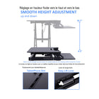 Rocelco 31.5" Adjustable Sit/Stand Up Desk Riser with Anti Fatigue Mat - Black-Work surface is 32 inches wide x 17 inches deep. 