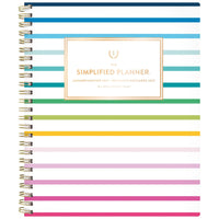 AT-A-GLANCE 2027 Emily Ley Simplified Large Weekly/ Monthly Planner - 11-1/4" x 9" - Happy Stripe - Bilingual-12 tabbed months: January - December 2027
