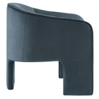 Modway Greer Performance Velvet Upholstered Accent Armchair - Cadet Blue-Curved Backrest