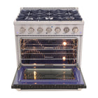 Kucht 36" KNG Series Pro Style Propane Gas Range - Stainless Steel/Black-Interchangeable oven door available in nine colors