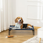 PawHut Elevated Dog Cot for Medium Dogs - Blue-Raised design protects your pet from dirt and dust off the ground 
