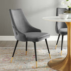 Modway Adorn Tufted Performance Velvet Dining Side Chair - Grey-Durable Stain-Resistant Fabric
