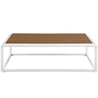 Modway Stance Outdoor Patio Aluminum Coffee Table - White Natural-Water and UV Resistant