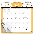 BrownTrout 2026 Hanging 18-Month Monthly Square Wire-O Calendar Sticker Sheet - Busy Bees - 12" x 12" -Sleek Design - Enjoy a stylish, professional design every month