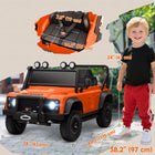 Qaba 12V Land Rover Licensed Kids Ride on Jeep Truck - Orange-Four-wheel suspension and smooth start-stop bring safer, comfortable rides 