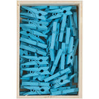 JAM Paper Wood Clip Clothes Pins - Small - 7/8" - Blue - 50 Pack-These mini smooth finish clothing pins are made from high quality wood and open when pinched