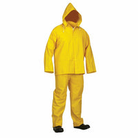 Forcefield 3 PC Rainsuit - 35mm - Yellow - PVC-Polyester - 023-50005 - 2XL-Three piece rainsuit: jacket, detachable hood and bib pants