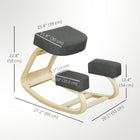 HOMCOM Ergonomic Wood Kneeling Chair with Thick Pads for Improved Posture - Dark Grey-Tilting function to active sitting posture, for fun of finding balance