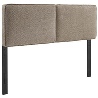 Modway Lindee Boucle Fabric King Headboard - Oatmeal-Pillow Style Headboard