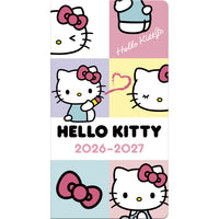 DateWorks 2026-2027 Monthly Pocket Planner - 3.5" x 6.5" - Hello Kitty - Bilingual-6.5" x 3.5" size perfect for on the go planning