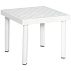 Outsunny Outdoor Garden Side Table - White-Chic style to complement your patio, garden and pool 
