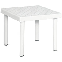 Outsunny Outdoor Garden Side Table - White-Chic style to complement your patio, garden and pool 