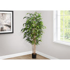 Monarch Specialties 83" Artificial Indoor Bamboo Tree - Floor - Black Pot-This artificial floor plant with dual trunks comes firmly cemented in a sleek 8" black pot to compliment any decor