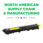CIG Brother TN221BK Remanufactured Toner Cartridge - Standard Yield - Yellow-2-year warranty with 100% performance guarantee