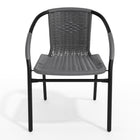 Flash Furniture Grey Rattan Indoor-Outdoor Restaurant Stack Chair-Cross Braces provide extra stability