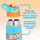 Danawares Hot Wheels Double Wall Stainless Steel with Silicone Spout - 430 ml-The soft silicone spout is easy to drink from and gentle on kids' mouths