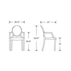 Nicer Furniture Louis XVI Ghost Chair - Crystal - 5 Pack-Suitable for indoor and outdoor use. Stackable chair for easy storage