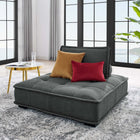 Modway Saunter Tufted Fabric Armless Chair - Grey-Polyester Fabric Upholstery