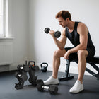 Soozier 60 lb Dumbbell Set with Rack - Rubber Coated Hex Hand Weights-Cast iron ensures lifetime durability and robust use 