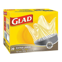 Glad Clear Garbage Bags, Extra Large - 135 L - 20 Pack-EXTRA-LARGE CLEAR GARBAGE BAGS: Box of 20 bags of Glad Extra-Large 135L clear garbage Bags