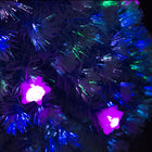 HOMCOM 5' Pre-Lit Artificial Christmas Tree with LED and Optical Fiber - White-Overall Dimension (Feet): Φ2.5ft x 5ft 