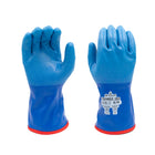 TEMRES Thermal Insulated Polyurethane Coated Rough Grip Seamless Glove - Knit Fleece Liner - Blue - Medium -Seamless knit fleece liner