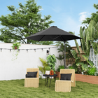 Outsunny Offset Patio Umbrella with 360° Rotation - 8.5' - Black-A vented canopy helps it stay stable against the wind