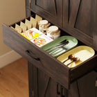 HOMCOM 72" H Kitchen Pantry Cabinet with Barn Doors - Brown-Colour: Brown 