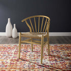Modway Flourish Spindle Wood Dining Side Chair - Natural-Solid Hardwood Frame