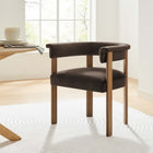 Modway Imogen Performance Velvet Barrel Dining Chairs - Chocolate Brown/Deep Brown - 2 Pack-Stain-Resistant Performance Velvet