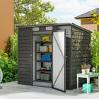 Outsunny 6' x 4' Outdoor Storage Shed with Lockable Door & 2 Vents - Grey-Metal bike shed suitable for plenty of outdoor tools, equipment and outerwear
