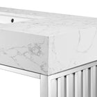 Modway Gridiron 48" Bathroom Vanity - White/Silver-Fixtures Not Included