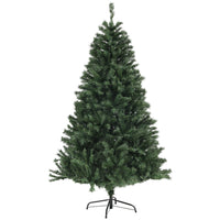 HOMCOM 6' Artificial Christmas Tree with Auto Open - Steel Base - Green-6ft/1.8m tall in a real wide tree shape, providing a healthy, natural look 