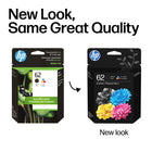HP 62 Black & Tri-Colour Original Ink Cartridges, 2/Pack (N9H64FN)-HP Printer compatibility: HP ENVY 5540, 5542, 5544, 5545, 5640, 5642, 5643, 5660, 5665, 7640, 7645. HP Officejet 5740, 5741, 5742, 5743, 5744, 5745, 5746, 8040
