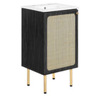 Modway Chaucer 18" Bathroom Vanity - Black/White-MDF and Particleboard