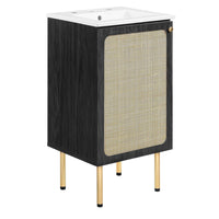 Modway Chaucer 18" Bathroom Vanity - Black/White-MDF and Particleboard