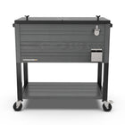 Permasteel 80 qt Wood Grain Rolling Patio Cooler with Divider - Grey-The removable divider allows for five configurable styles to meet your needs 