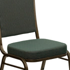 Flash Furniture HERCULES Series Crown Back Stacking Banquet Chair in Green Patterned Fabric - Gold Vein Frame-Seamless Back Panel