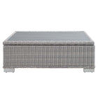 Modway Conway 45" Outdoor Patio Wicker Rattan Coffee Table - Light Grey-6