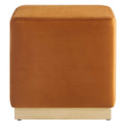 Modway Tilden 17" Square Performance Velvet Upholstered Ottoman - Rust/Natural-Weight Capacity: 506 lbs.