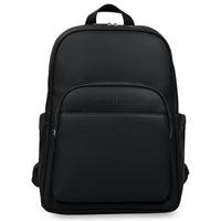Bugatti Wellington Business Backpack for Laptops up to 15.6" - Black-Made of pebble-grain synthetic leather
