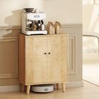 HOMCOM 23.6" L Vintage Storage Cabinet with Shelf - Chevron Doors - Natural Wood-Cushioned hinges make doors open and close smoothly