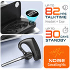 Delton K130 Wireless Noise Canceling Bluetooth Computer Earbud Headset - MS Teams - Black-Ergonomically designed earbud with three different sizes of soft ear cushions, an extendable around-the-ear band, and intuitive controls, comes in black