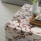 Modway Valen Indoor/Outdoor Patio Arched Concrete Coffee Table - Red Marble-Arrives Fully Assembled