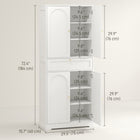 HOMCOM 72.4" H Tall Kitchen Pantry Cabinet with Doors - White-Quality particleboard frame ensures reliable daily use 