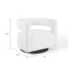 Modway Spin Cutaway Performance Velvet Swivel Armchair - White-Performance Velvet Polyester Upholstery