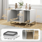 PawHut Cat Litter Box Enclosure with Litter Mat and Tall Legs - 31.5" L x 20" W - White-Spacious tabletop supports up to 110 lbs. (50 kg) for your favorite home decor 