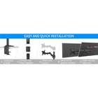 ShoppingAll SA-D285 Adjustable Dual Monitor Standing Mount Extra Tall 31.5" Pole for Two Displays up to 32" - Black-9